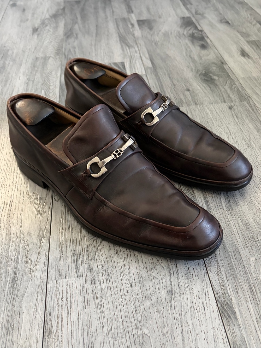 Bally Neptuno Dark Brown Leather Horsebit Loafers